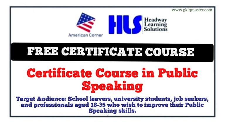 Certificate Course In Public Speaking Free Course American Corner