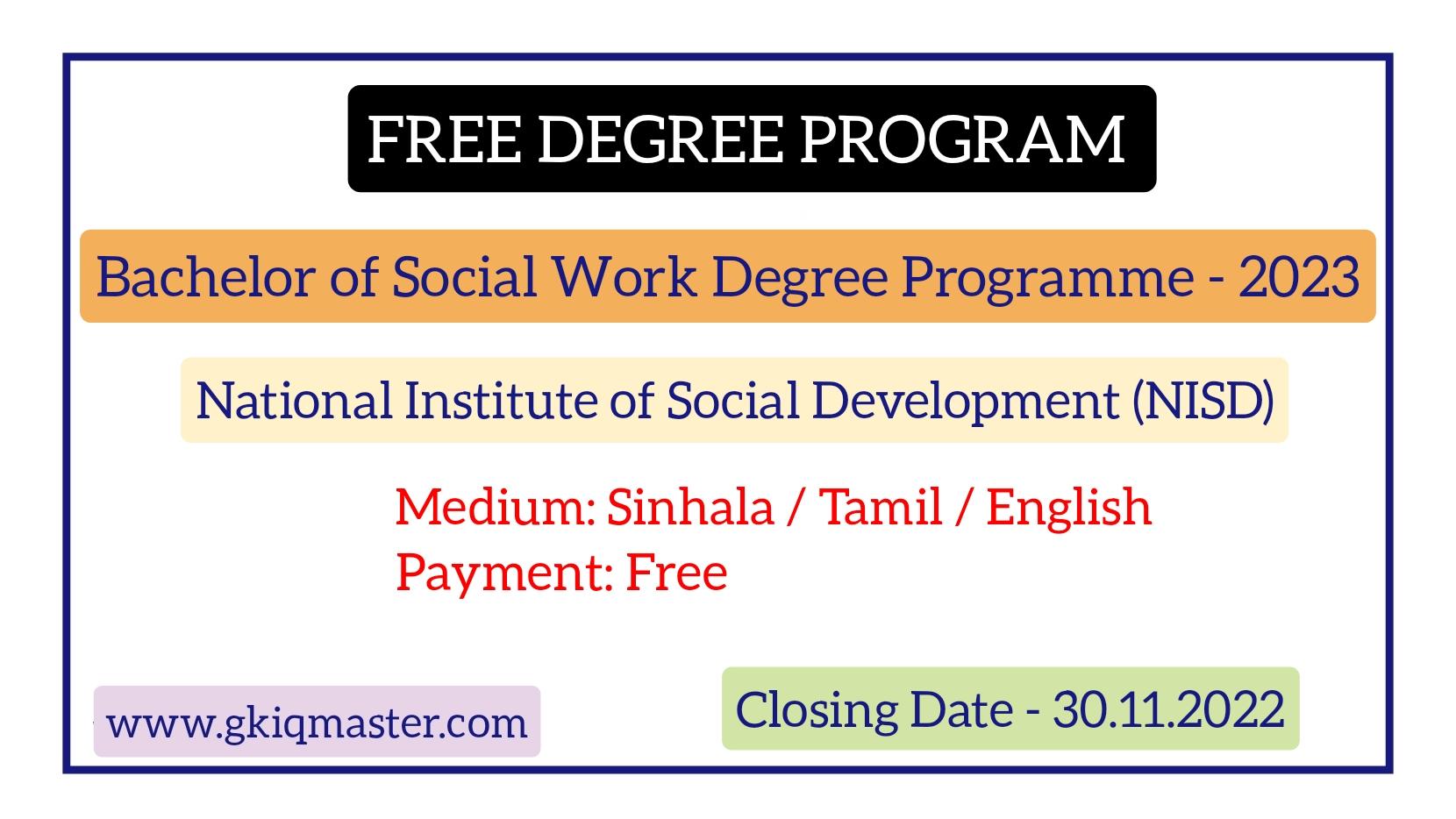 Bachelors Degree In Social Work Nisd Gk Iq Master 0853