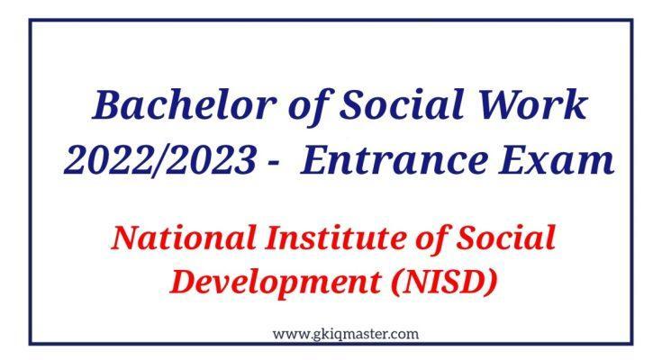 Bachelor Of Social Work Degree Entrance Exam Nisd 0972