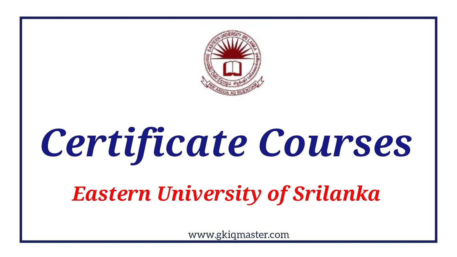 Certificate Courses - Eastern University