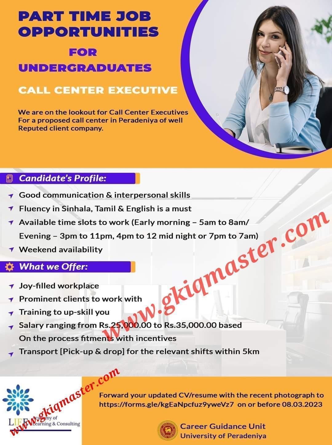 Part time job Opportunities for Undergraduates - Full Details