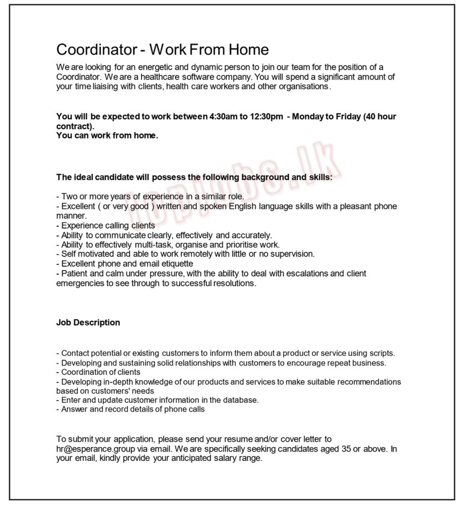 coordinator-work-from-home