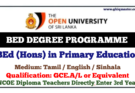 Bachelor in primary education b.ed open University of Sri Lanka