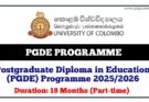 Postgraduate Diploma in Education (PGDE) Programme 2025/2026 - University of Colombo