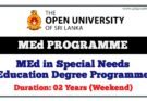 MEd master of education open University of Sri Lanka