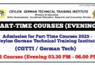 German Tech CGTTI part time courses Ceylon German Technical College