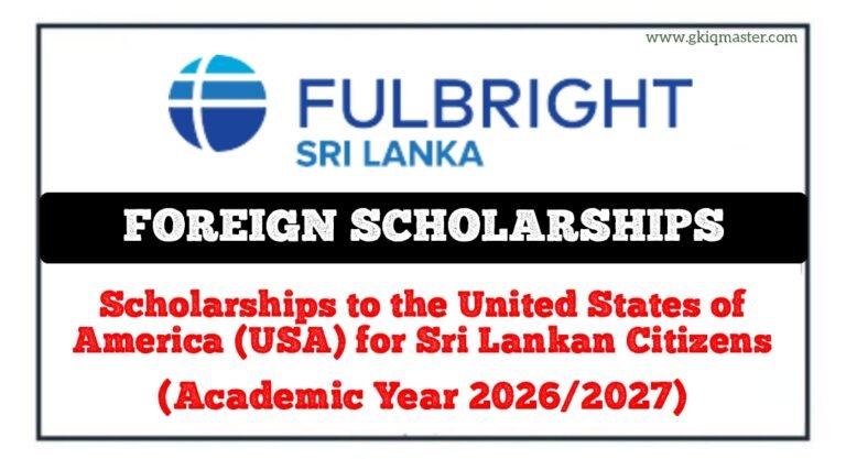 Usa Fulbright Scholarships For Sri Lankan Citizens 2026 2027 Master