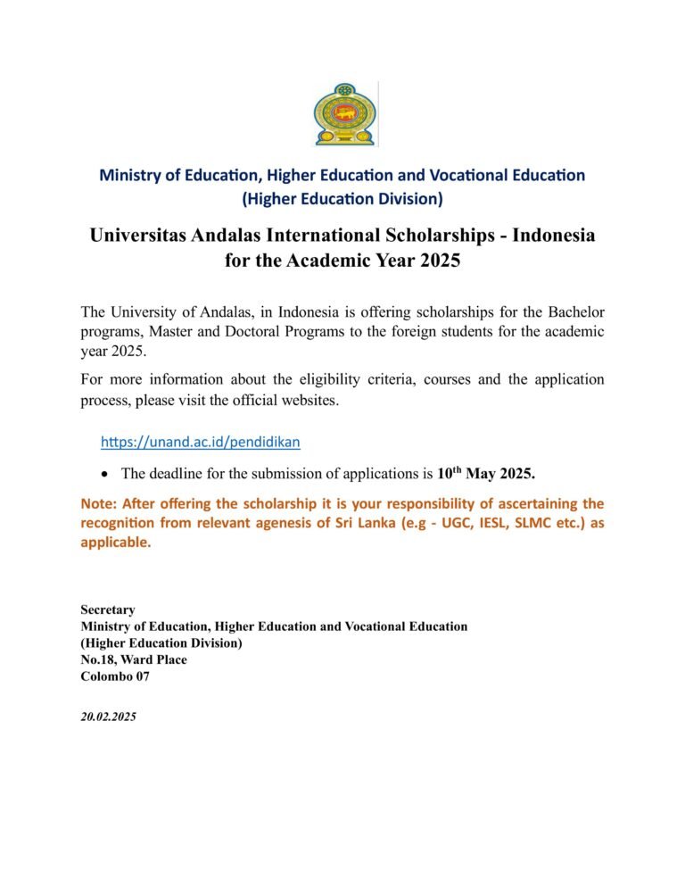 Foreign Scholarships 2025 Degree Master Phd Indonesia Master