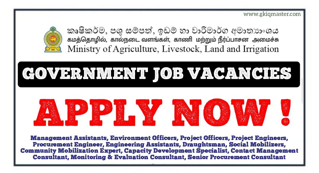 Project Staff Vacancies 2025 - Ministry of Agriculture, Livestock, Land & Irrigation