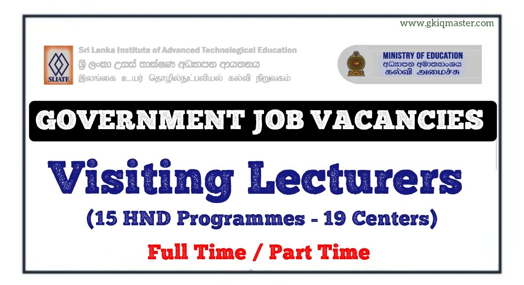Visiting Lecturers - SLIATE Vacancies 2026