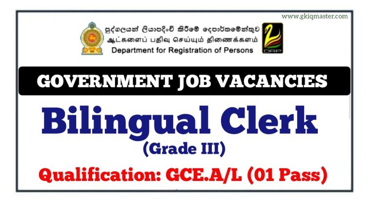 Bilingual Clerk (Grade III) Job Vacancies 2025 - Ministry of Digital Economy - Department for Registration of Persons