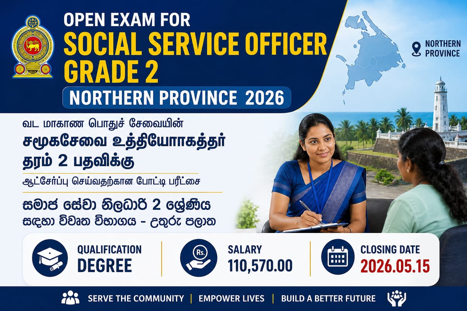 Social Service Officer (Grade II) Vacancies - Northern Province