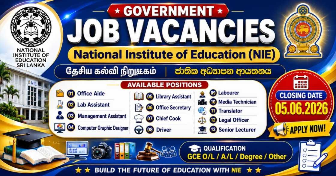 Management Assistant, Office Aide, Lab Assistant and More Job Vacancies 2026 - National Institute of Education (NIE)